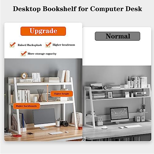 3-Tier Metal Wood Desk Bookshelf H189