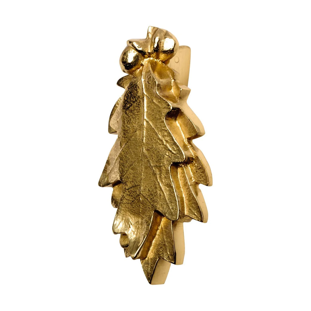 6" Solid Brass Oak Leaf Shaped Door Knocker H31441