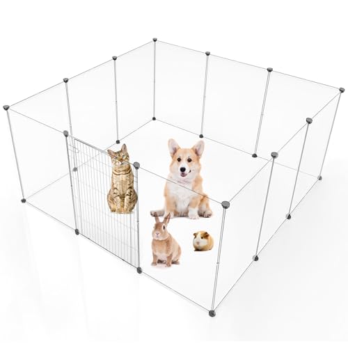 28 Panel Plastic Pet Playpen, Smoke, 13.8 X 13.8 inches Z199993