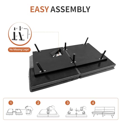 Black Memory Foam Futon Sofa Bed X18486