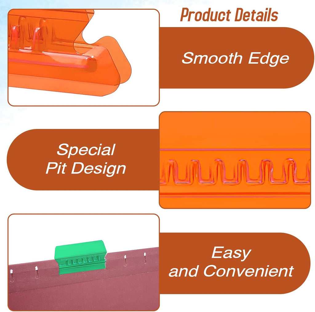 50 Pcs Multicolor Plastic File Tabs (4-Inch) N314
