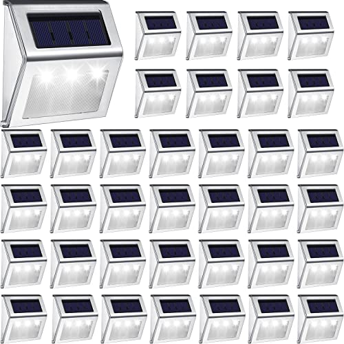 48 Pack Solar Step Lights Cool White Q617
