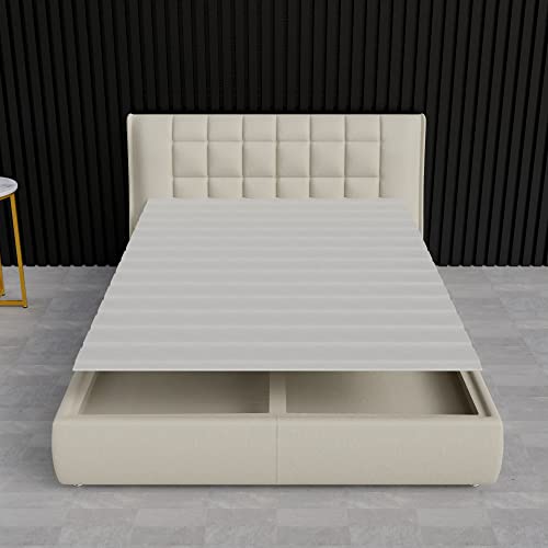 0.75-Inch Heavy Duty Vertical Wooden Bunkie Board/Bed Slats with Cover, Twin XL, Grey K4178