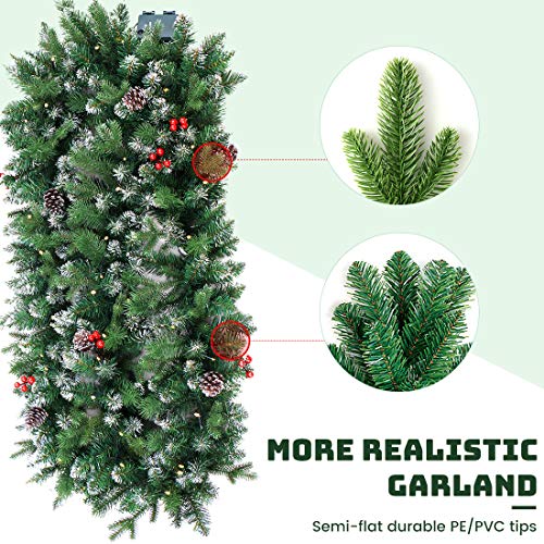 9 FT Pre-lit Christmas Garland with Lights J13126