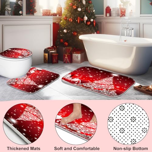 Christmas Bathroom Set with Shower Curtain, Rugs, 12 Hooks O724272