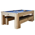Rustic Gray 7-ft Pool Table Combo Set with Benches S75467