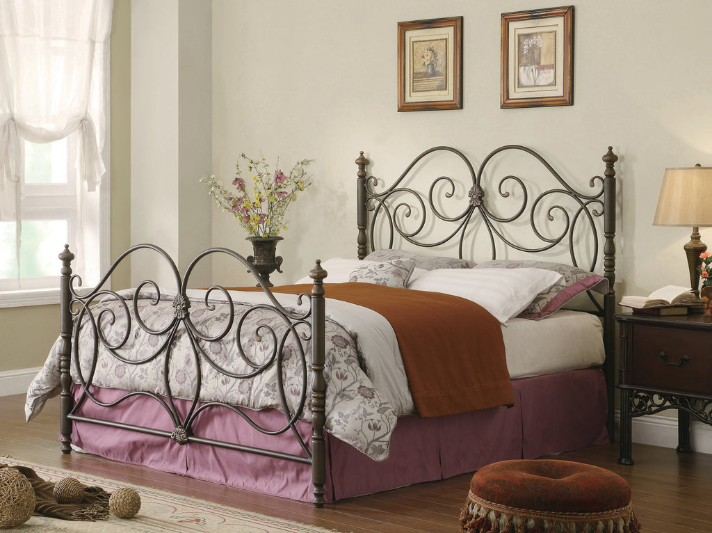 Dark Bronze Metal Scroll Bed M84380