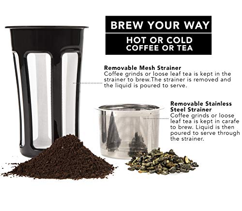 68 Oz Stainless Steel Insulated Coffee Carafe with Tea Infuser and Strainer L19603