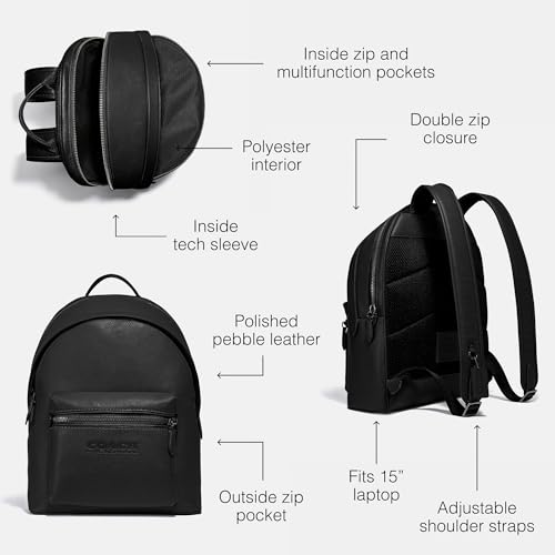 Black Refined Pebbled Leather Backpack P206