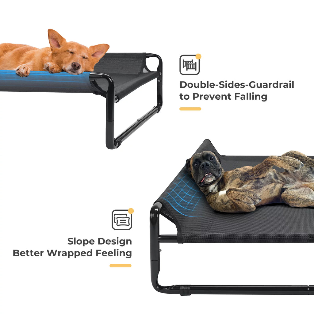Black Elevated Dog Bed with Washable Mesh X988331