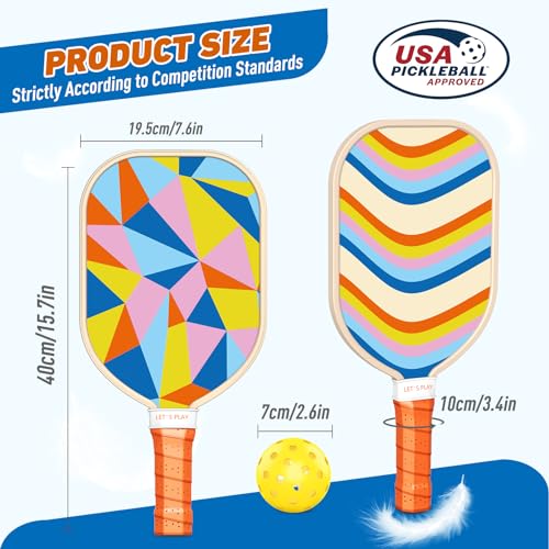 Set of 4 Wood Pickleball Paddles with Carry Bag L43660