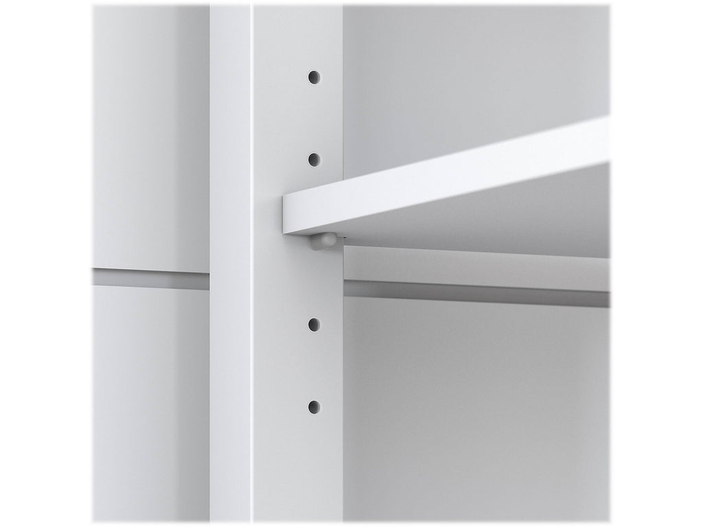Shiplap Gray/Pure White Computer Desk with Shelves V787723