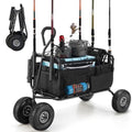 Black Heavy Duty Foldable Fishing Cart with All Terrain Big Wheels V626206