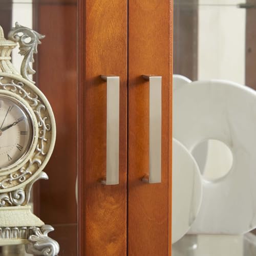 Cherry Wood Curio Cabinet with Tempered Glass Doors F35183