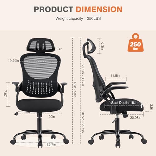 Pink Ergonomic High-Back Mesh Desk Chair with Wheels W189685