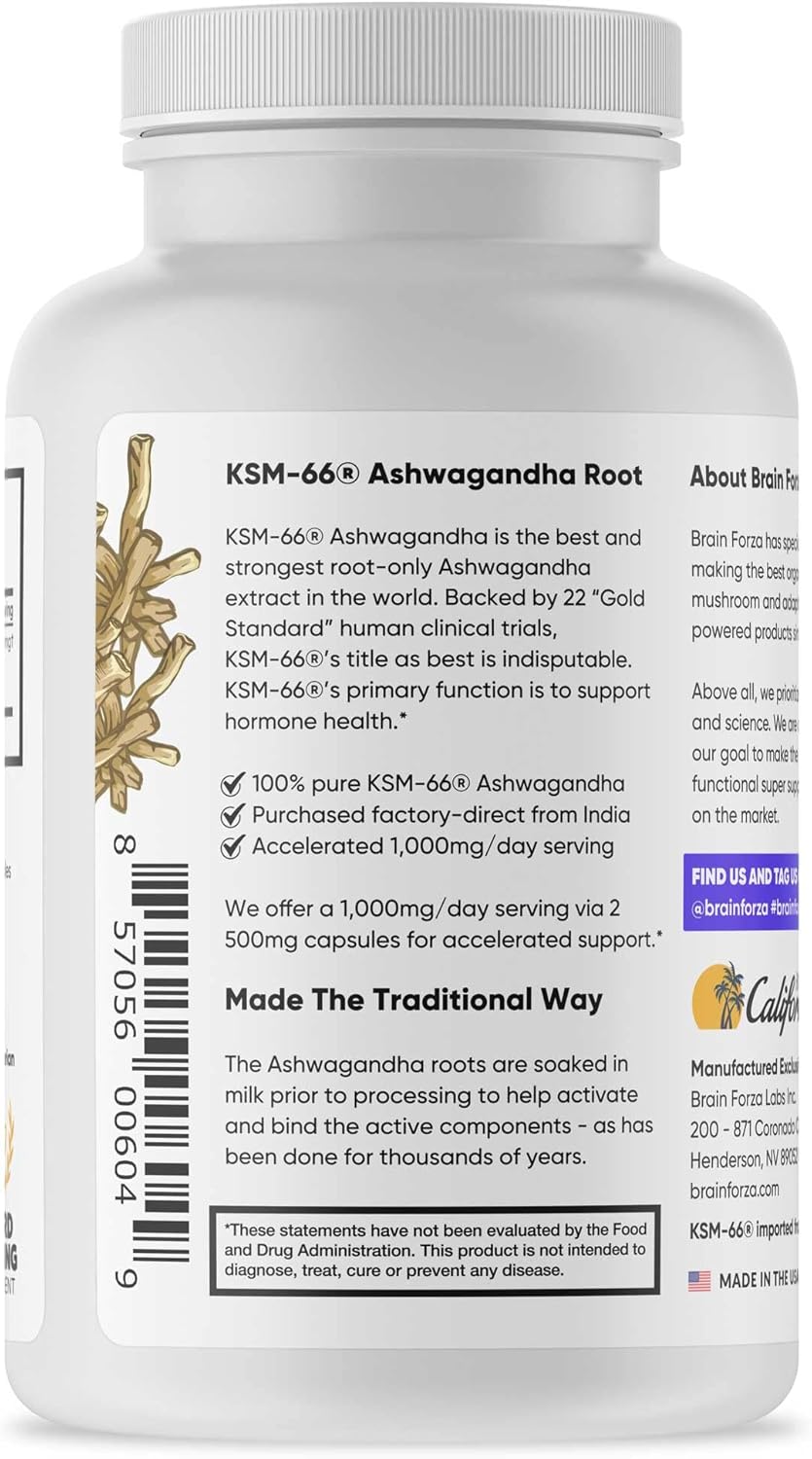 Organic Ashwagandha Root Extract, 1,000mg, 90 Capsules T4822