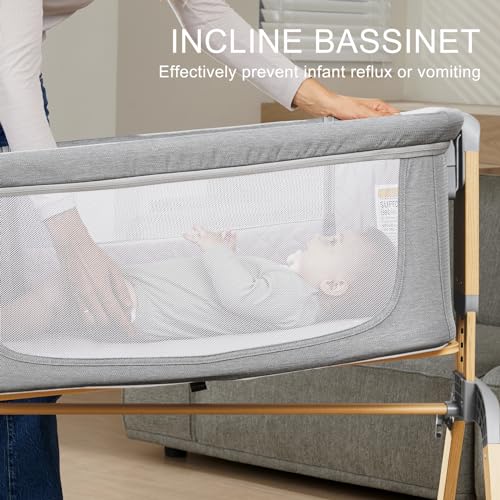Navy Blue 3 in 1 Baby Bassinet with Mattress and Wheels U859332