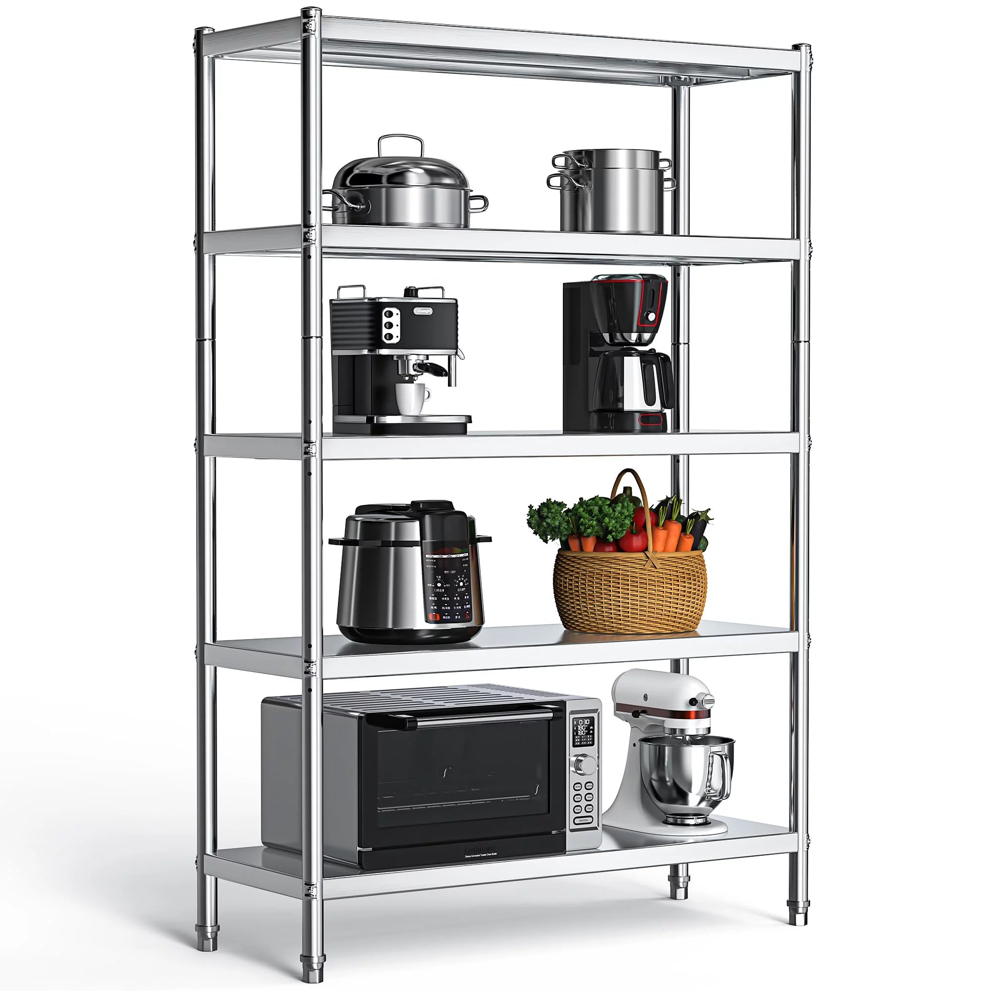 48"*18"*72" 5 Tier Stainless Steel Storage Shelf J518100