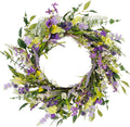 24" Artificial Lavender Floral Door Wreath, Green/Purple H62453