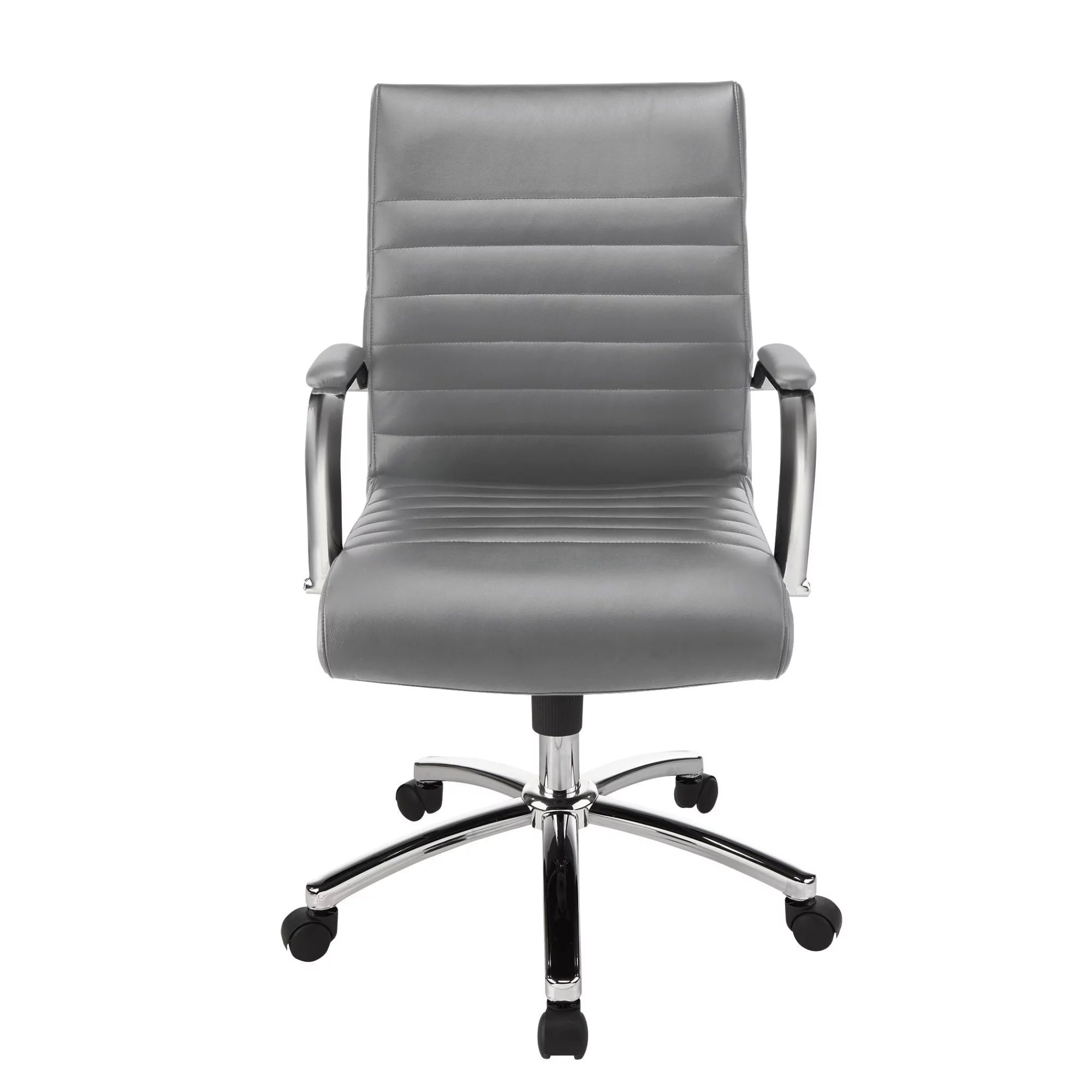 Gray Bonded Leather Mid-Back Chair D944