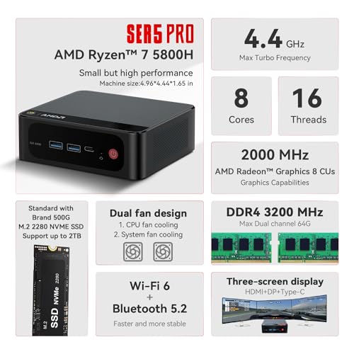 16GB DDR4 RAM 500GB NVMe M.2 SSD Mini Desktop Computer E352611