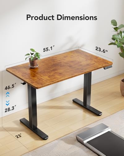 71 x 35 inch Electric Standing Desk with Thick T-Shaped Frame I23721