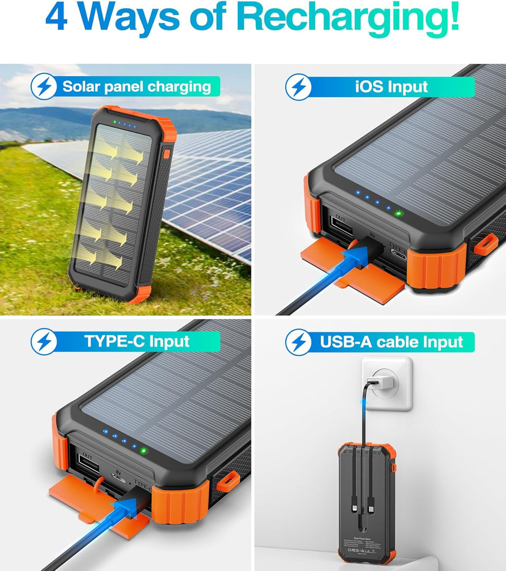 45800mAh Portable Solar Charger Power Bank with USB C X126