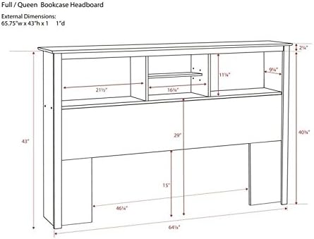 White Queen Bookcase Platform Storage Bed N827