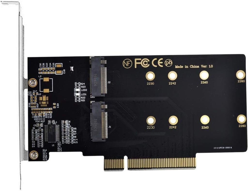 4X NVME M.2 AHCI to PCI-E Express 3.0 Gen3 X16 Raid Card with Fan E621