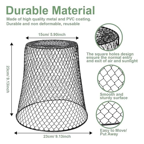 Wire Mesh Round Waste Basket 9 inch Black Z25286