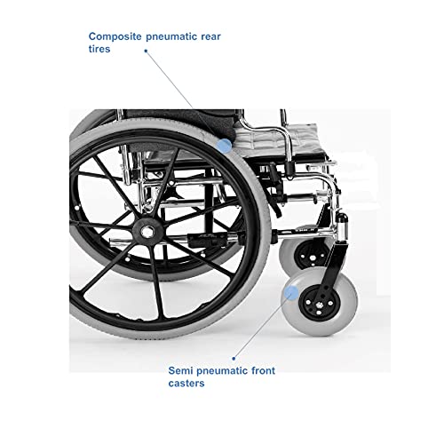 22 Inch Seat Manual Bariatric Folding Wheelchair R9883