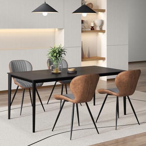 Upholstered Dining Chairs Set of 2 with Curved Backrest A8139