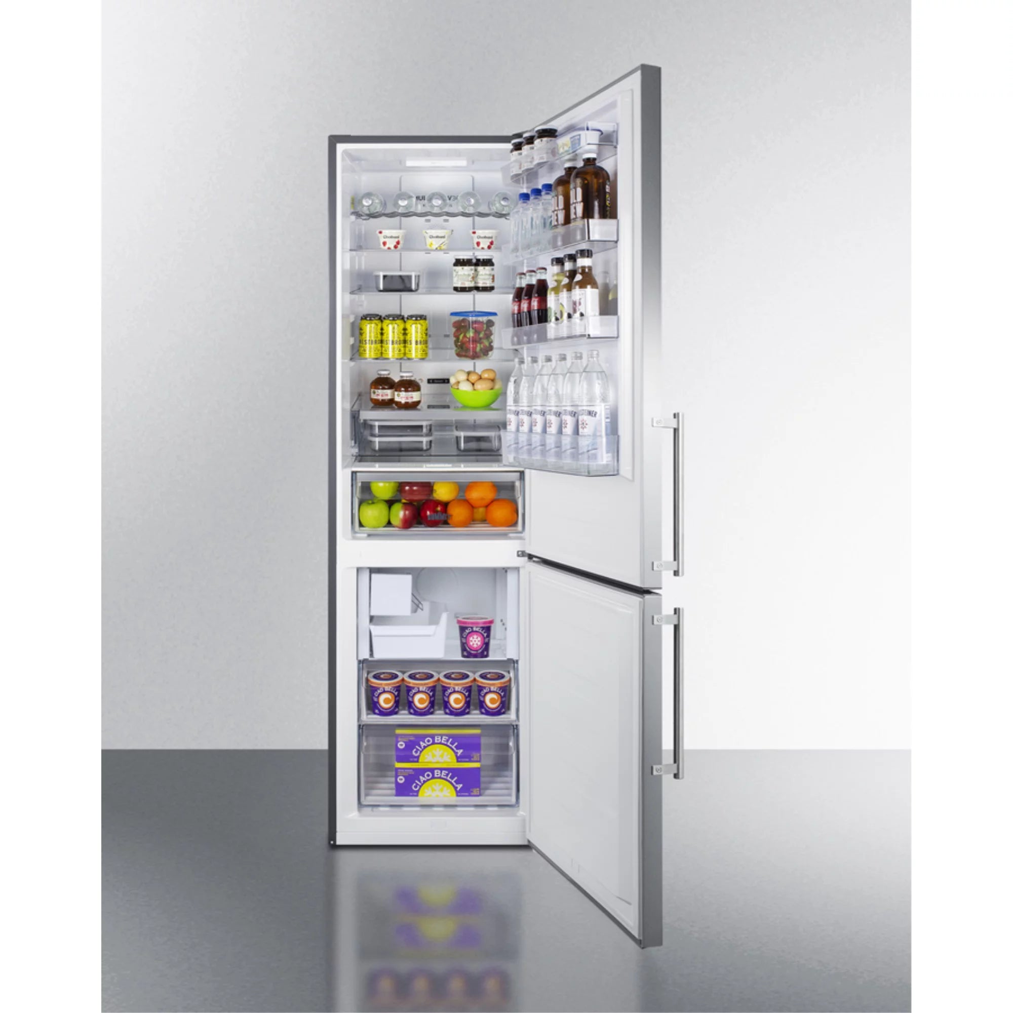 Stainless Steel Counter Depth Bottom Freezer Refrigerator with Icemaker Y9911