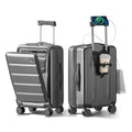 Grey Hardside Carry On Luggage with TSA Lock M3864