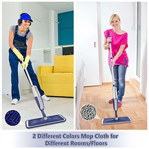 Wet Mops with 5X Washable Pads Spray Mops for Hardwood Floor Cleaning with 2X Bottles R308
