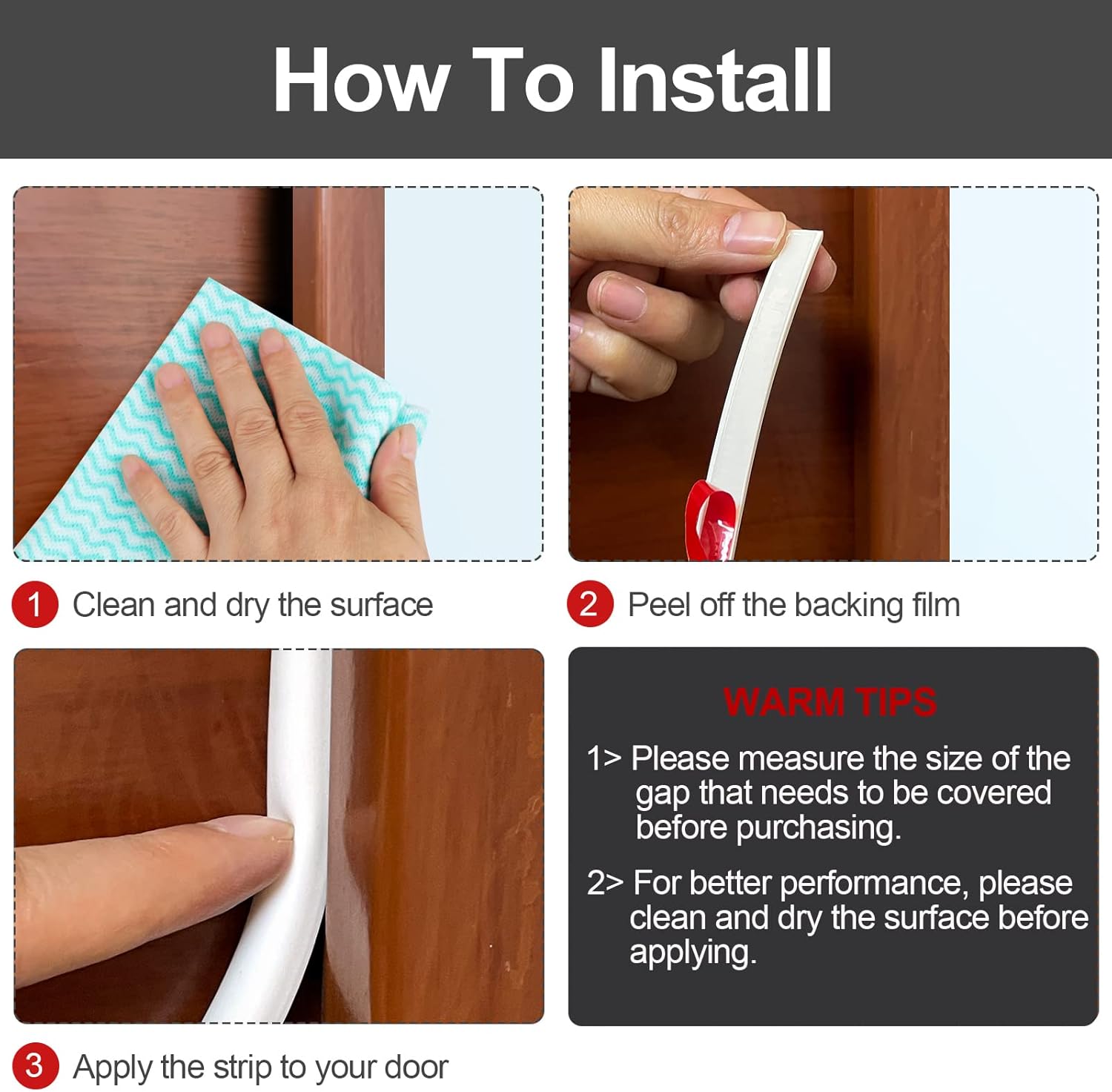 40 Feet Silicone Door Weather Stripping Self-Adhesive Seal Strip F67594