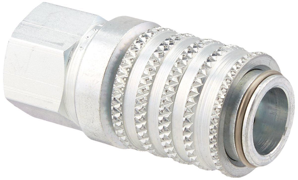 Steel Test Port Quick Coupler with Female Pipe Thread, 1/8" Body Size, 1/8"-27 NPTF Thread Size, 1.67" Length Pack of 2 I232