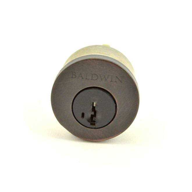 Single Cylinder Deadbolt Cylinder with Housing and 2 Keys Dark Bronze Finish J923