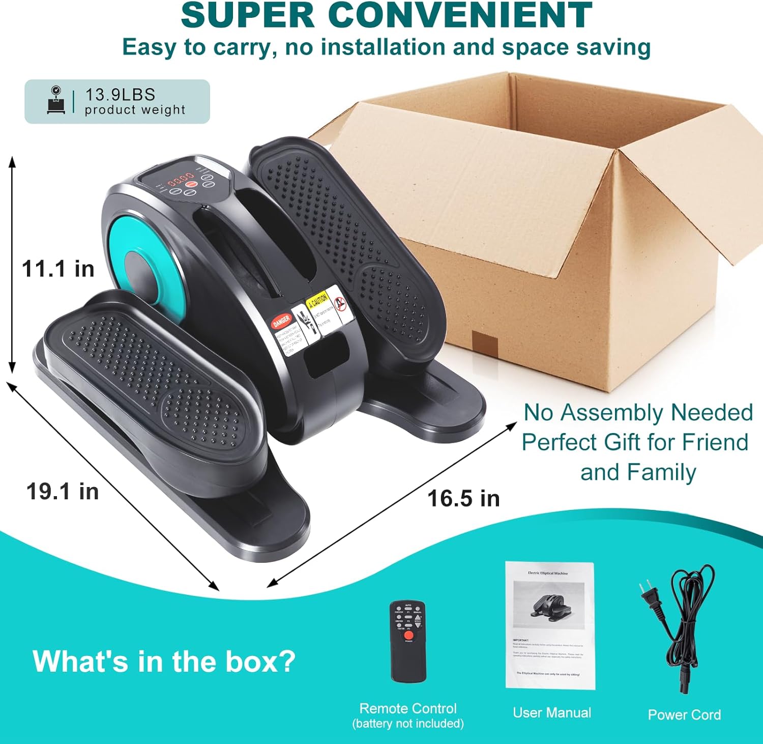 Electric Seated Pedal Exerciser with LCD Monitor and Remote Control Z5581