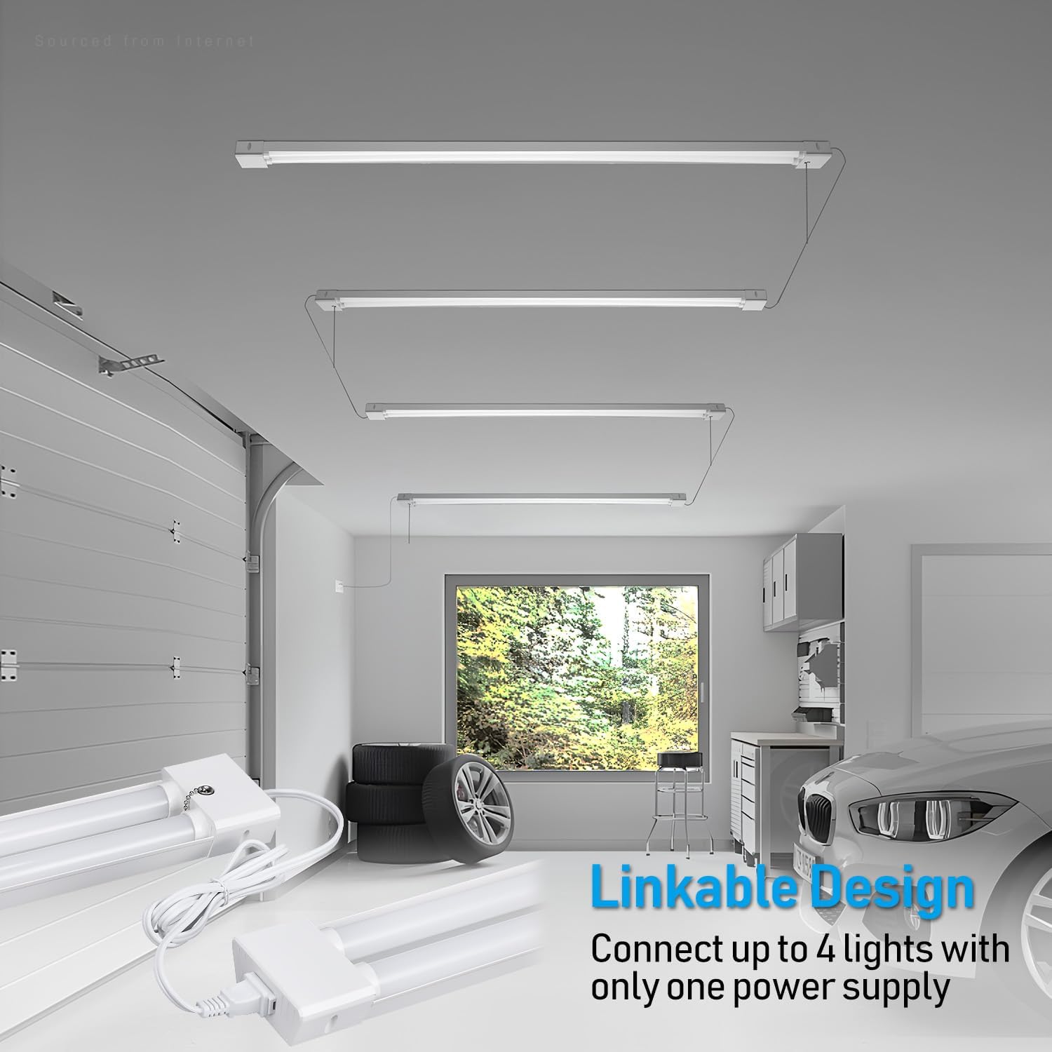10-Pack 4FT 40W 5000K Daylight Linkable LED Shop Light with Pull Chain E664546