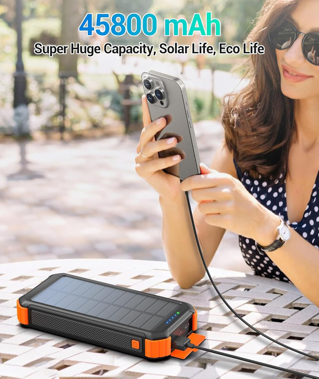 45800mAh Portable Solar Charger Power Bank with USB C X126