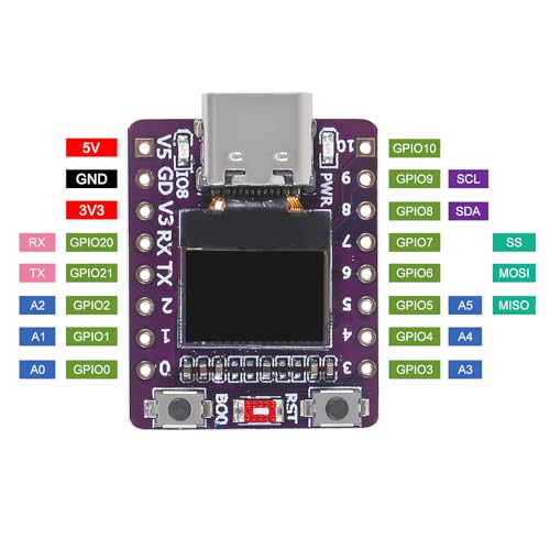 3PCS ESP32-C3 OLED Development Board with 0.42 Inch OLED Module Ceramic Antenna WiFi Bluetooth Q101