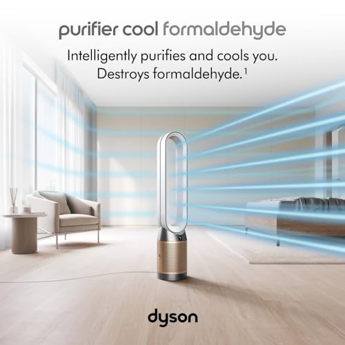 White/Gold Large Air Purifier and Fan U1893