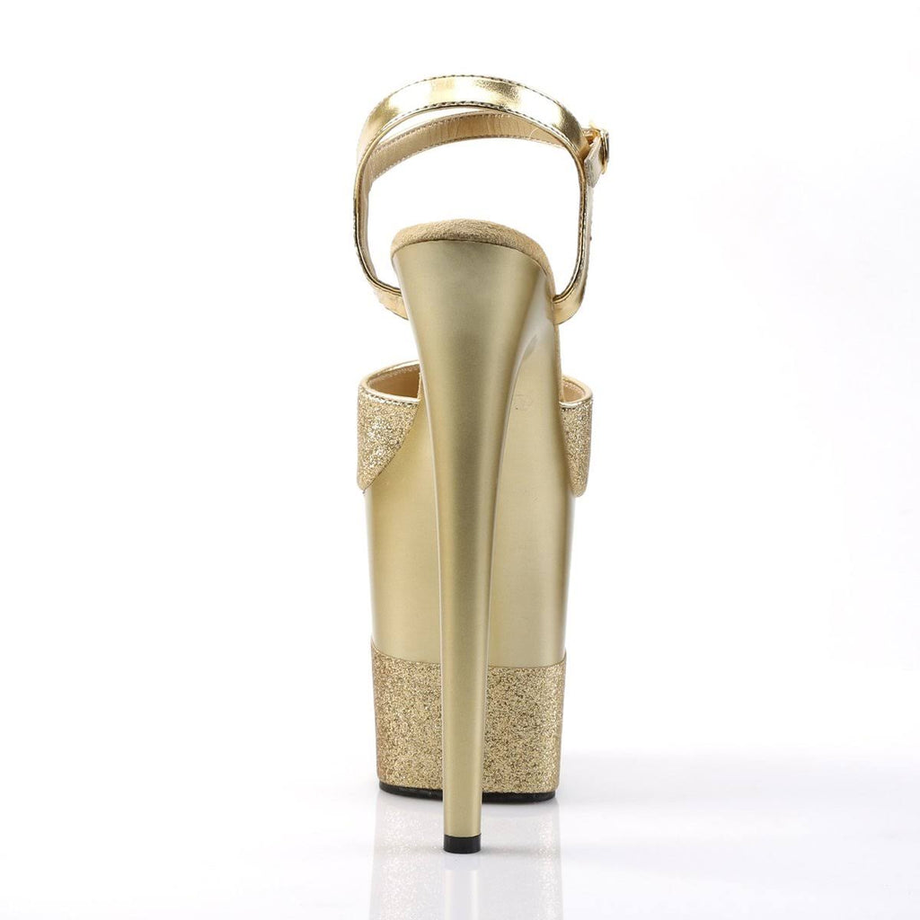 Gold 8x22 Heel Ankle Strap Platform S D11440