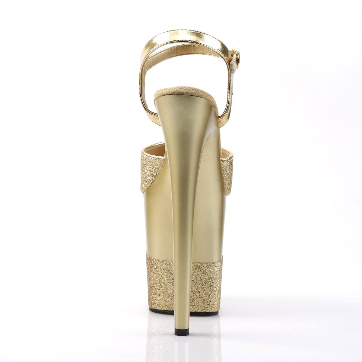 Gold 8x22 Heel Ankle Strap Platform S D11440