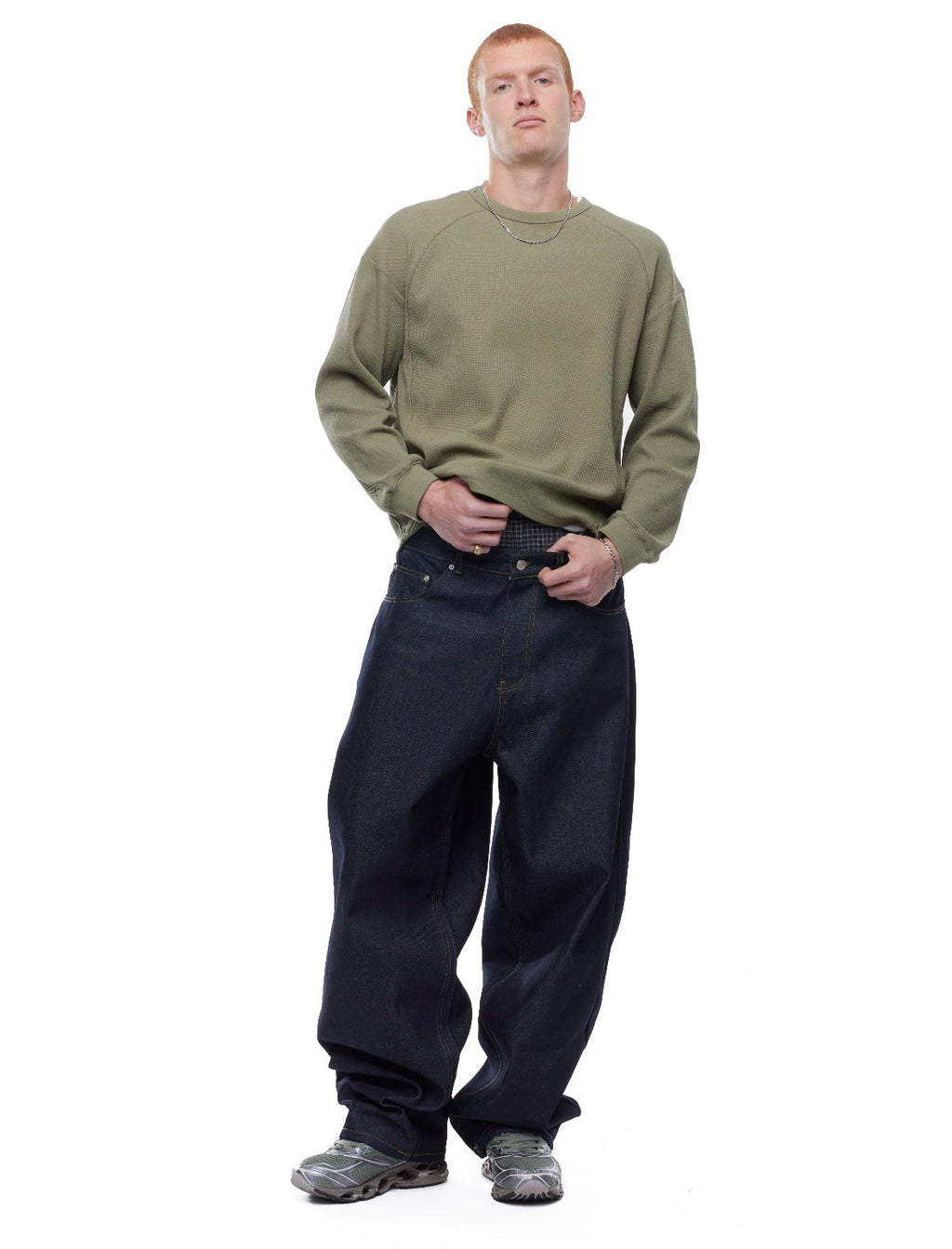 GA WAFFLE LONG-SLEEVE - SAGE GREEN