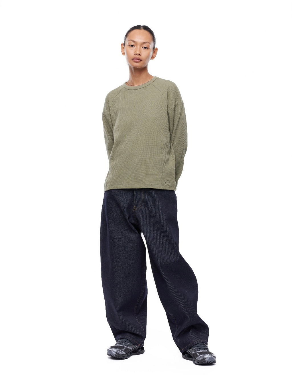 GA WAFFLE LONG-SLEEVE - SAGE GREEN