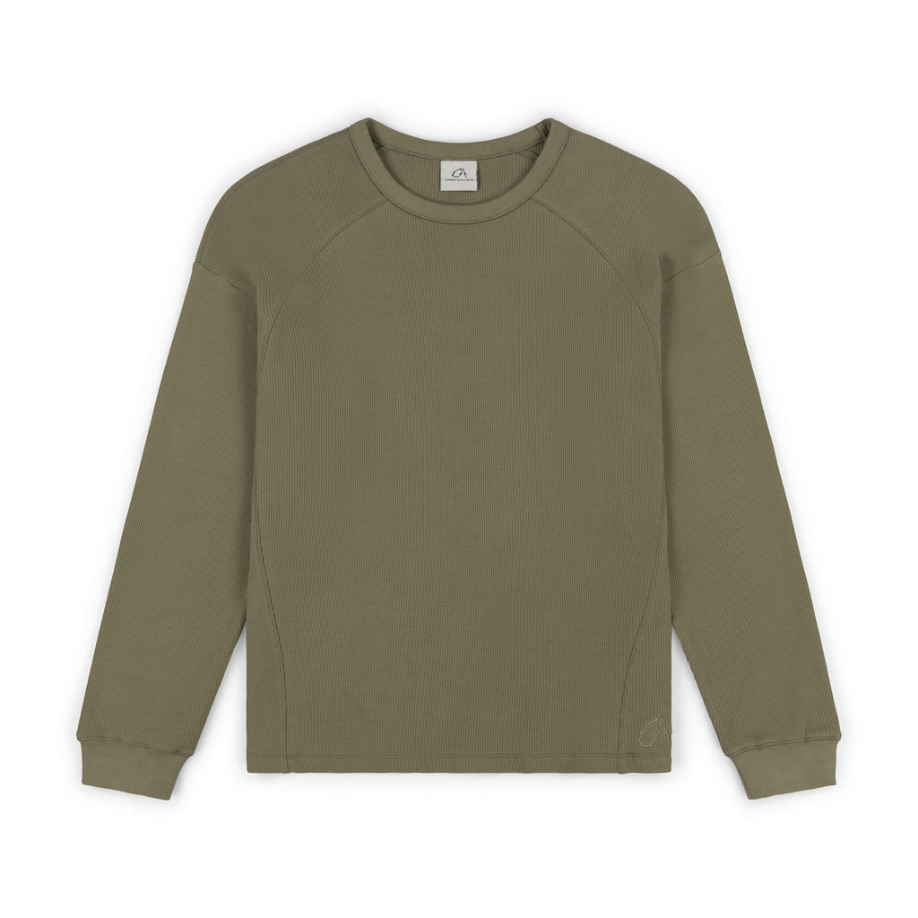 GA WAFFLE LONG-SLEEVE - SAGE GREEN