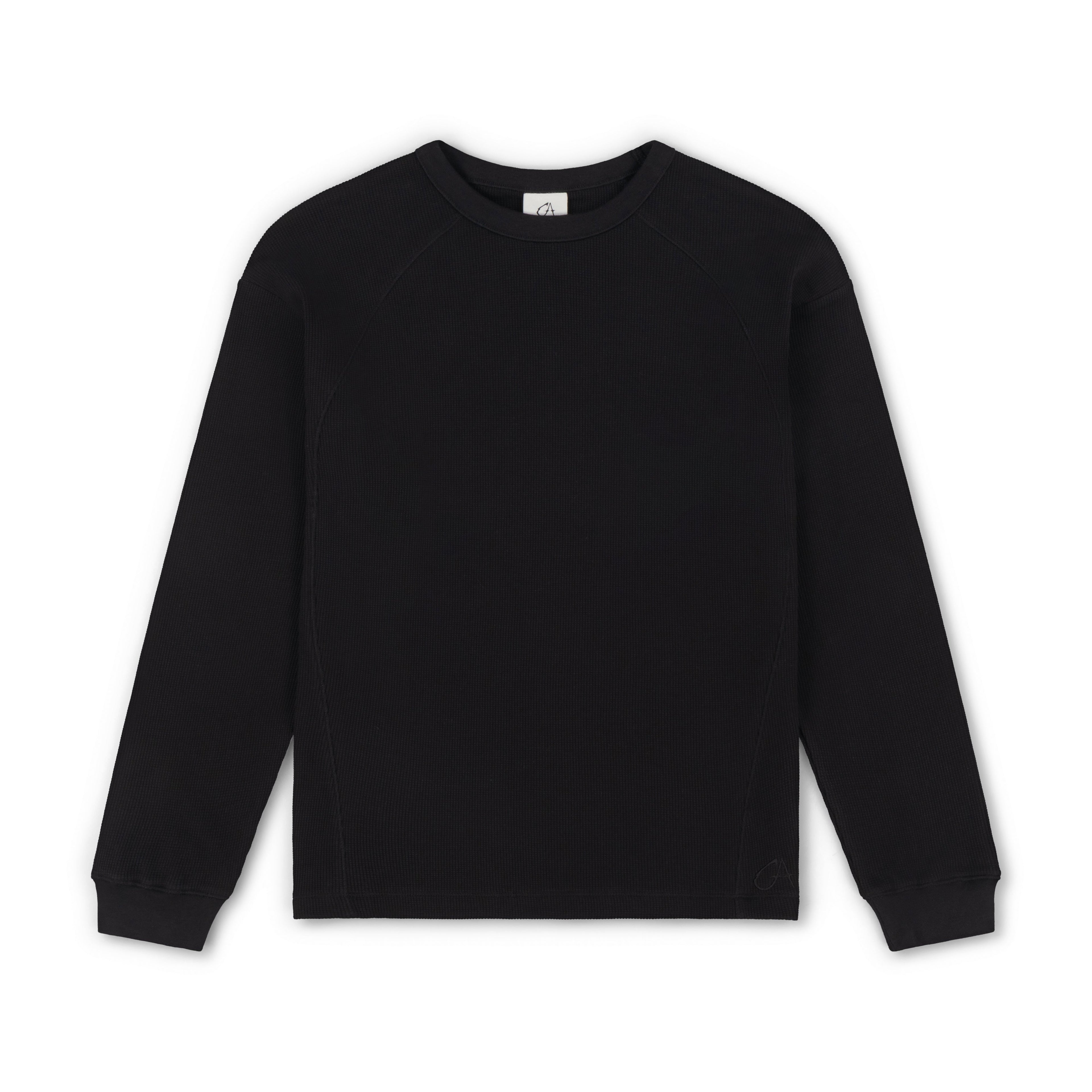 GA WAFFLE LONG-SLEEVE - BLACK