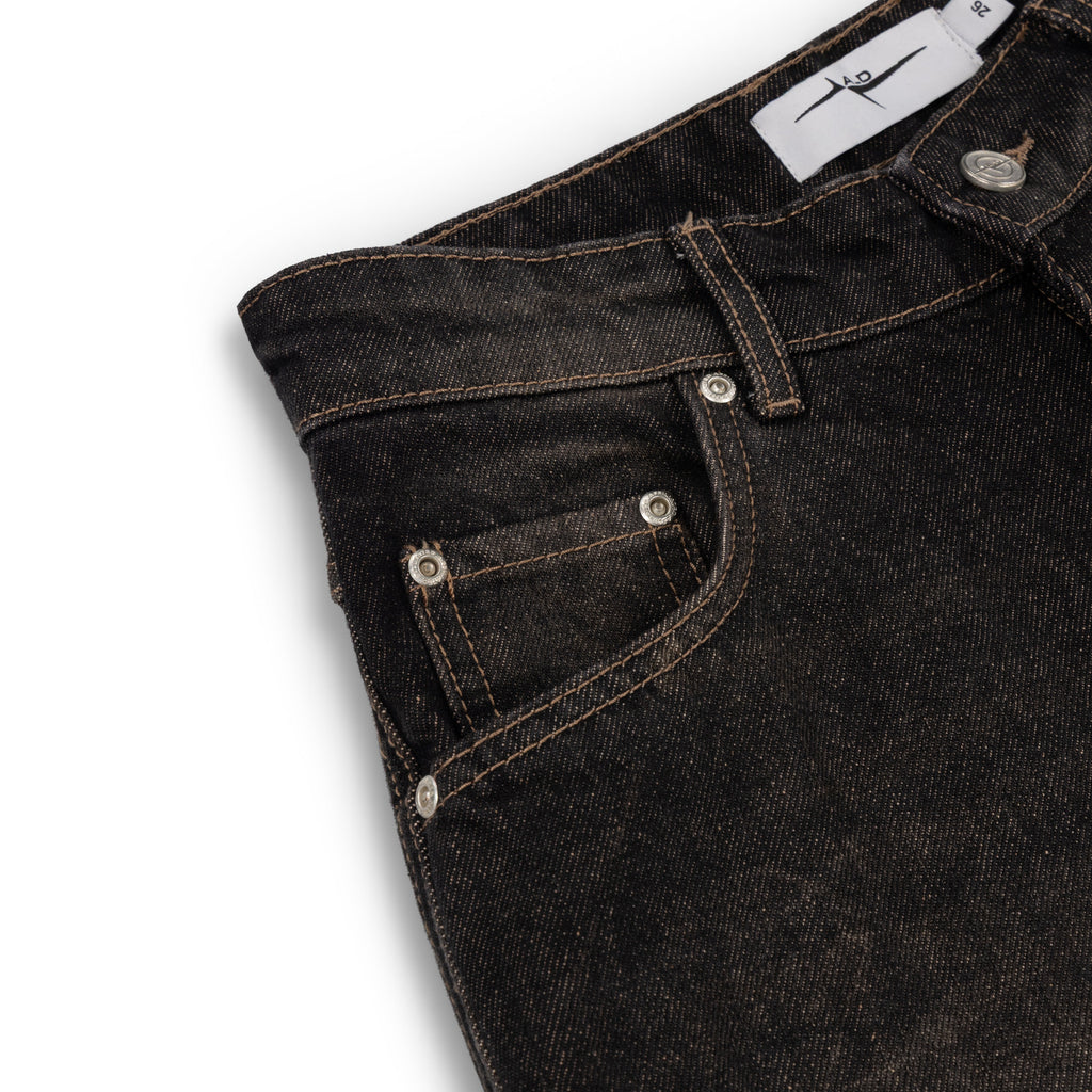 BAGGY DENIM SHORTS - SMOKED EARTH